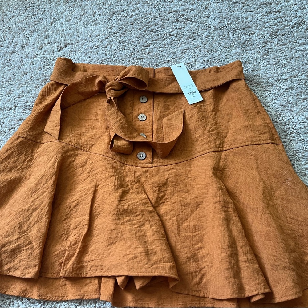 Harper Terracotta Button Skirt